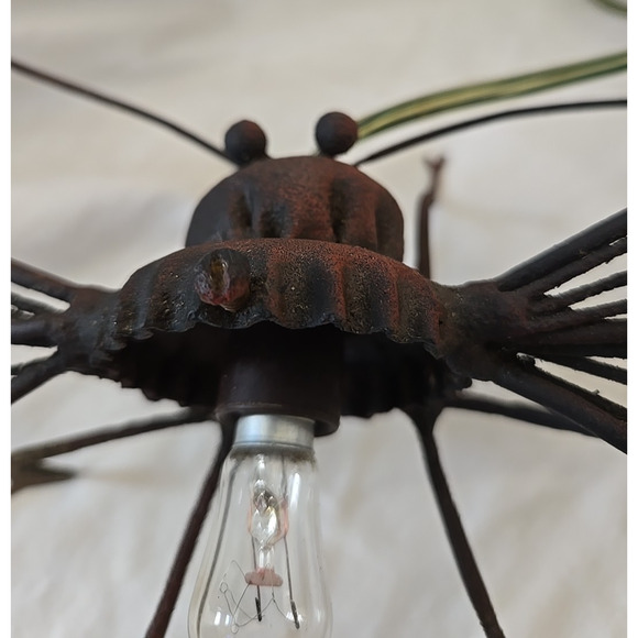 Vintage MCM Dragonfly Bug Light Amber Glass Body Sconce Wired *read* - Picture 12 of 16